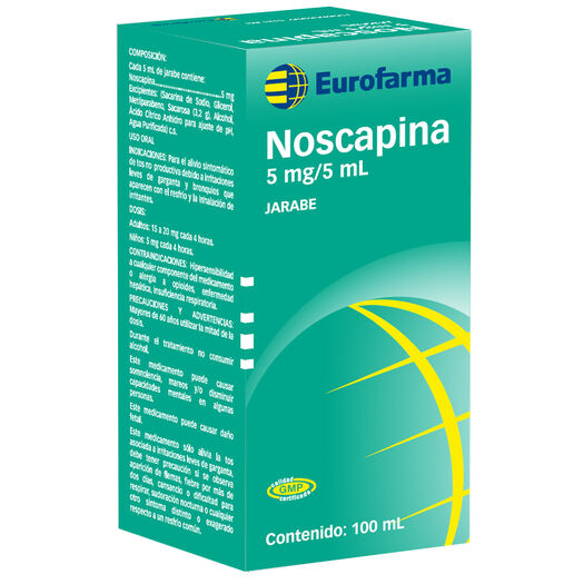 Noscapina 5 mg/5 mL x 100 mL Jarabe, , large image number 0