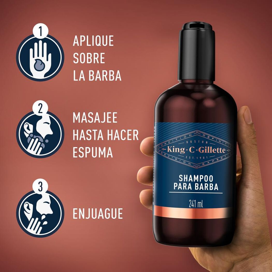 Shampoo Gillette Barba King C 241 mL, , large image number 3