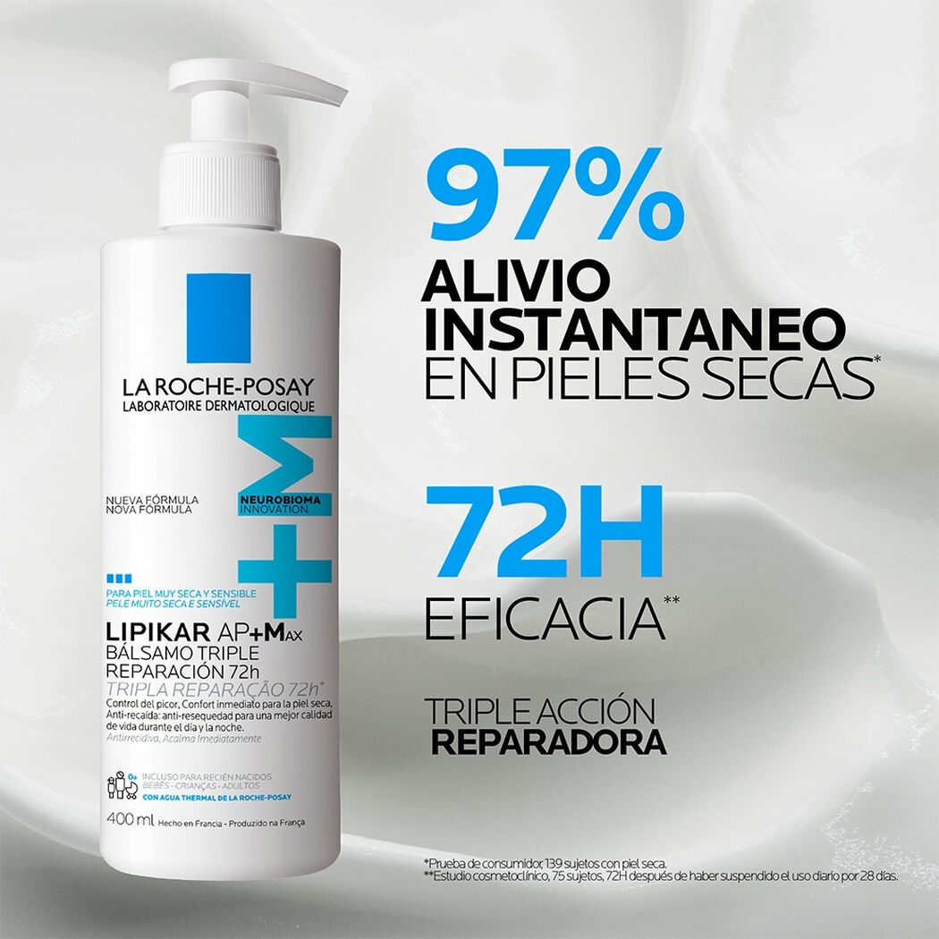 B&aacute;lsamo Hidratante Lipikar Baume AP+ Max 400ml, , large image number 3