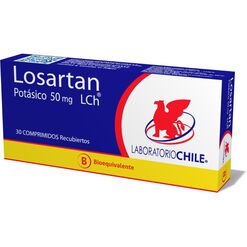 Losartan 50 mg x 30 Comprimidos Recubiertos CHILE