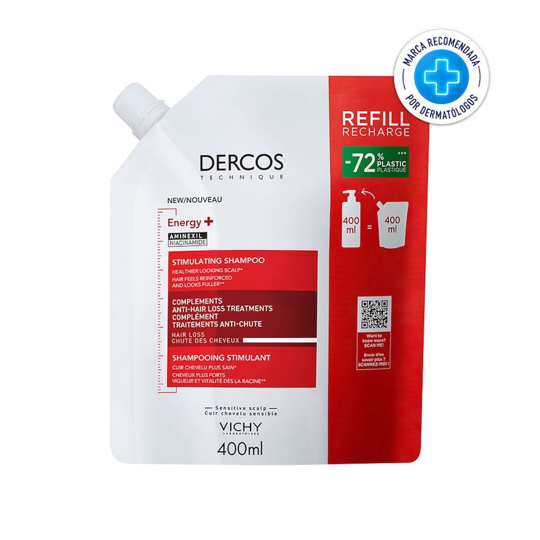 Shampoo Vichy Dercos Estimulante Antica&iacute;da Refill 400ml, , large image number 0