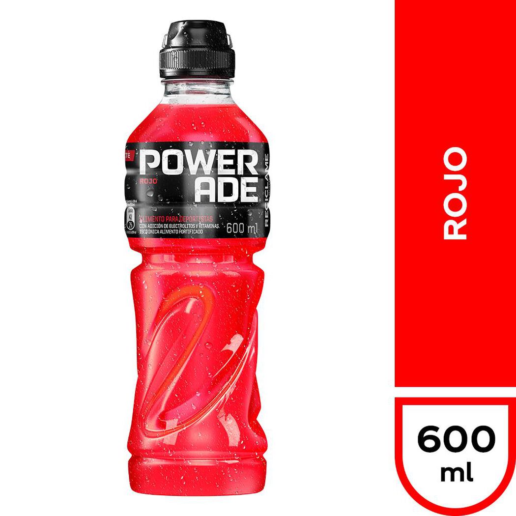Jugo Powerade Rojo Botella 600 ml, , large image number 0