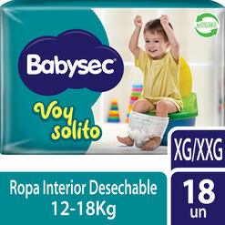 Pañales Babysec Voy Solito XG/XXG 18 un