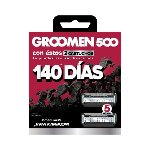 Groomen Repuestos Máquina Afeitar 500 X 2 Repuestos, , large image number 0
