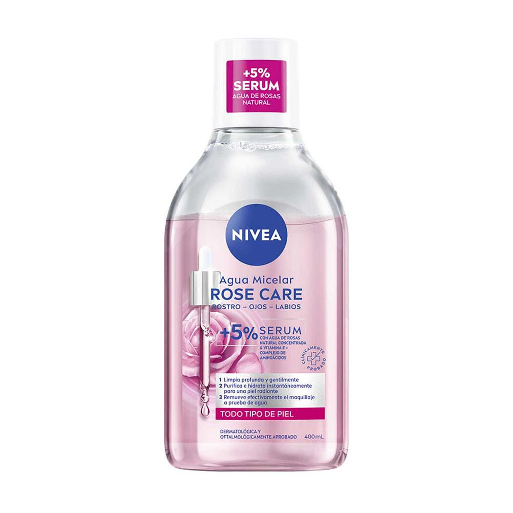Agua Micelar Nivea Facial Rose Care Limpieza Suave 400 ml, , large image number 1