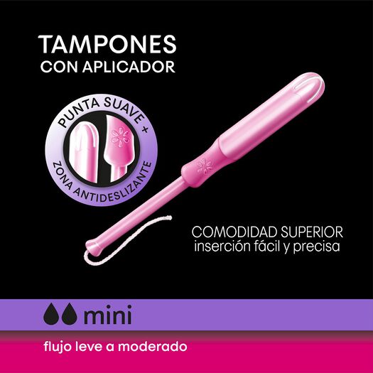 Tampón Kotex Con Aplicador Mini Flujo Leve a Moderado 8 un, , large image number 1