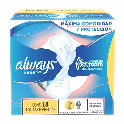 Always Toalla Higienica Infinity FlexFoam Regular Con Alas x 18 Unidades, , large image number 3