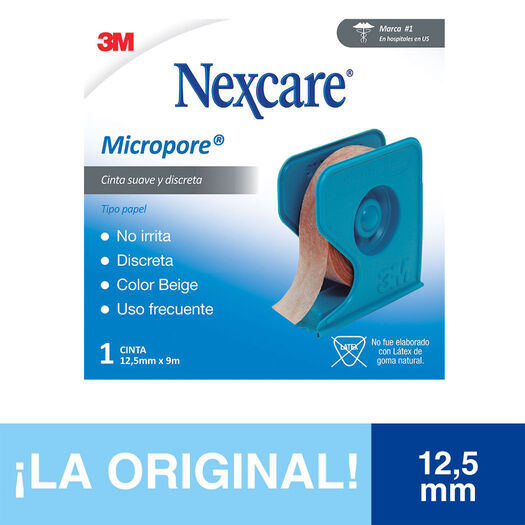 Nexcare¿ Cinta Adhesiva Micropore Piel 12,5mm x 9,1mts, , large image number 0