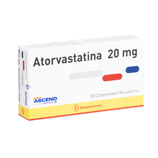 Atorvastatina 20 mg Caja 30 Comp. Recubiertos ASCEND, , large image number 0