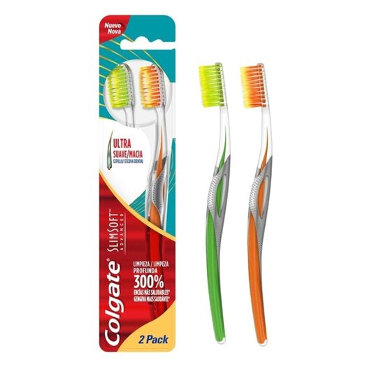 Cepillo de Dientes Colgate Slim Soft Advance Ultra Suave 2 un, , large image number 1