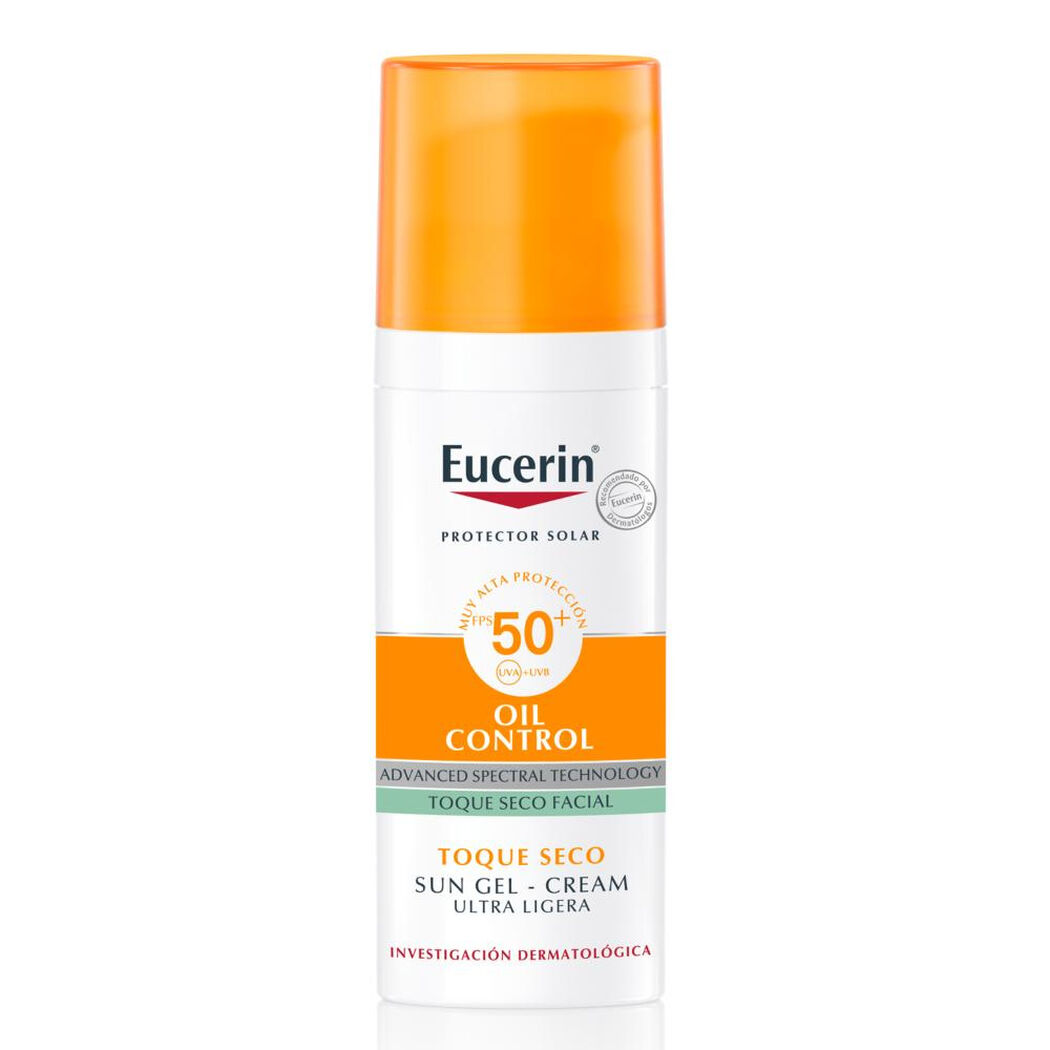 EUCERIN Protector Solar Facial Gel Crema Oil Control FPS50+ 50 mL, , large image number 0
