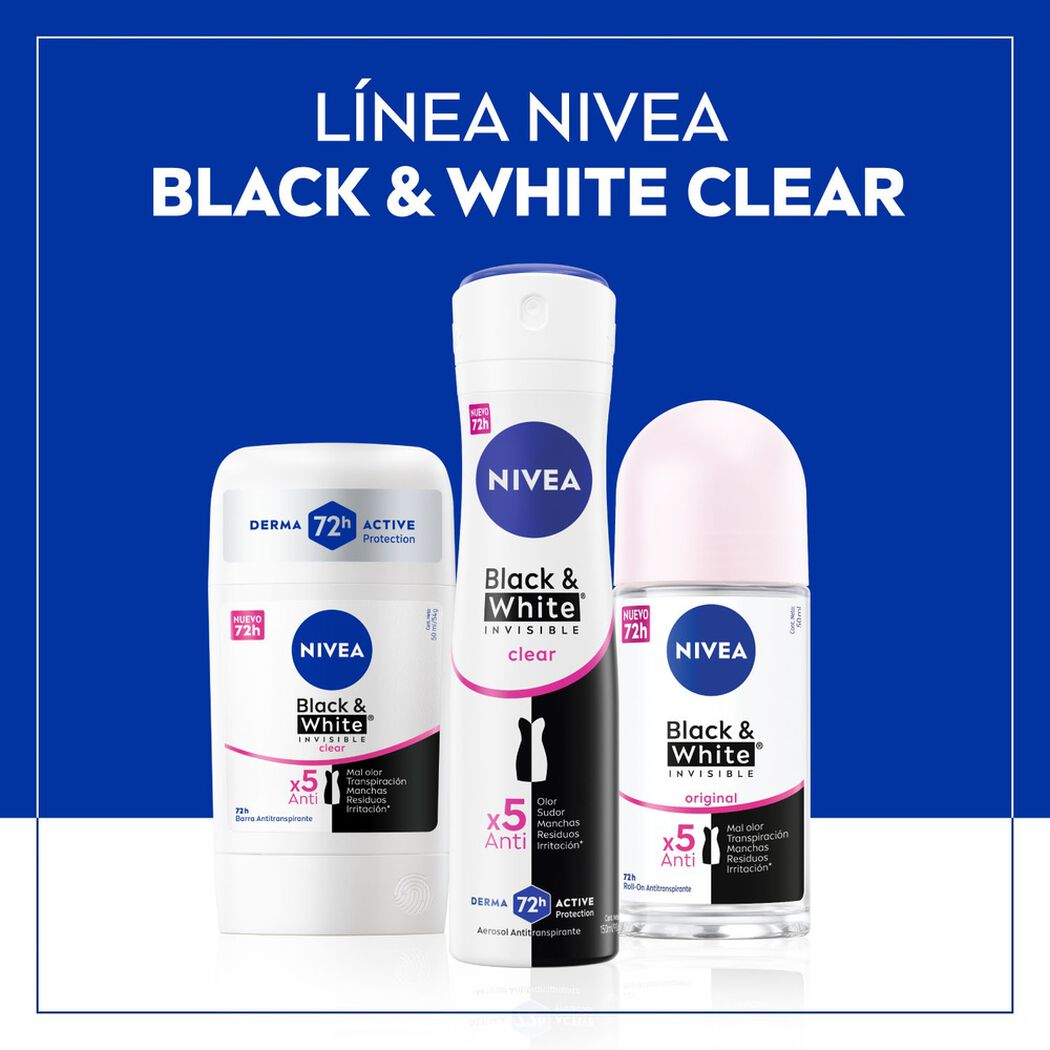 Desodorante Nivea Spray Black & White Clear 150 mL, , large image number 3