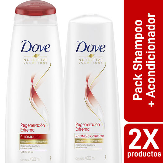 Shampoo + Acondicionardo Dove Regeneración Extrema 400 mL, , large image number 0