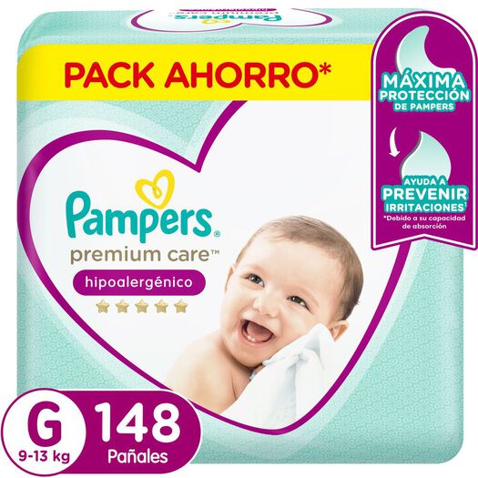 Pañales Pampers Premium Care Hipoalergénico G 148 un, , large image number 0