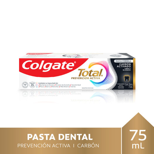Pasta Dental Colgate Total 12 Charcoal 75Ml, , large image number 0