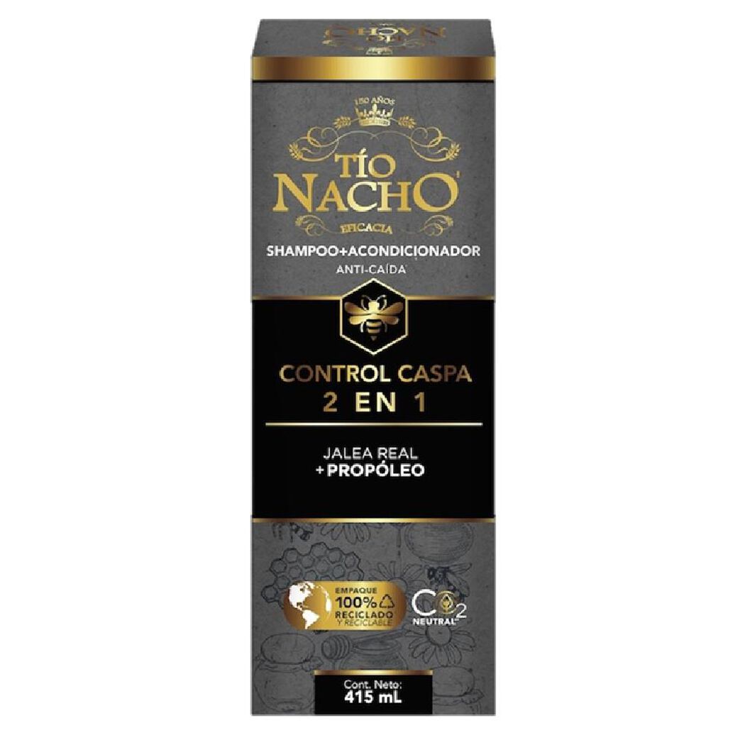 Shampoo + Acondicionador Tío Nacho 2 En 1 Control Caspa 415 mL, , large image number 0