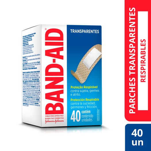 apósitos adhesivos sanitarios band-aid® transparentes x 40 un., , large image number 0
