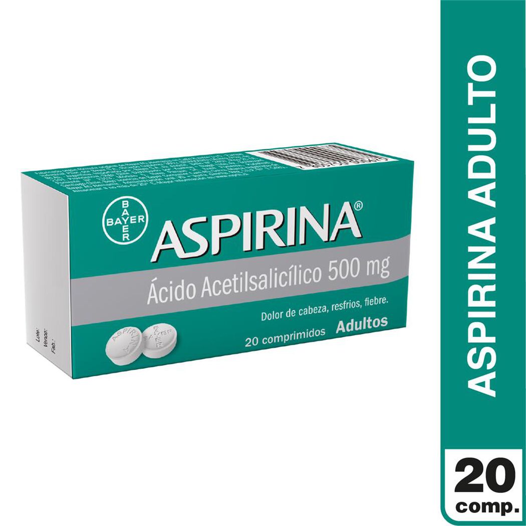 Aspirina 500Mg. Caja 20 Comp. Ad., , large image number 0