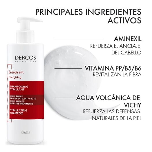 Shampoo Dercos Vichy Anti-Caída Estimulante 400 mL, , large image number 2