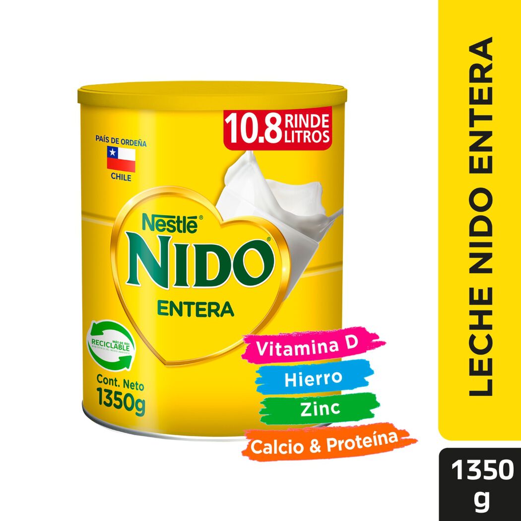 Leche en Polvo Nido Entera 1350g , , large image number 0