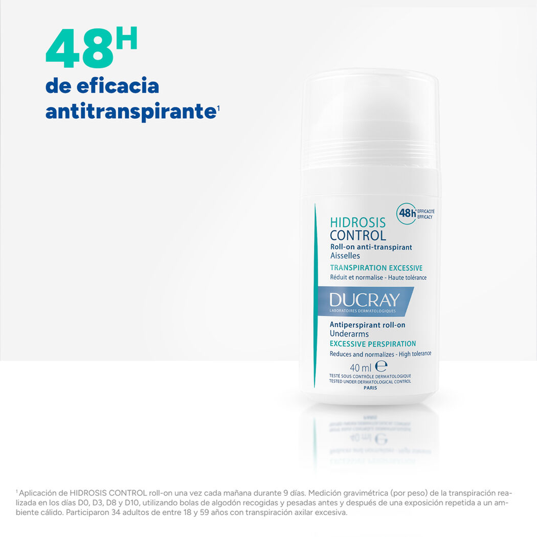 Ducray Antitranspirante Roll On Hidrosis Control 40 ml, , large image number 2