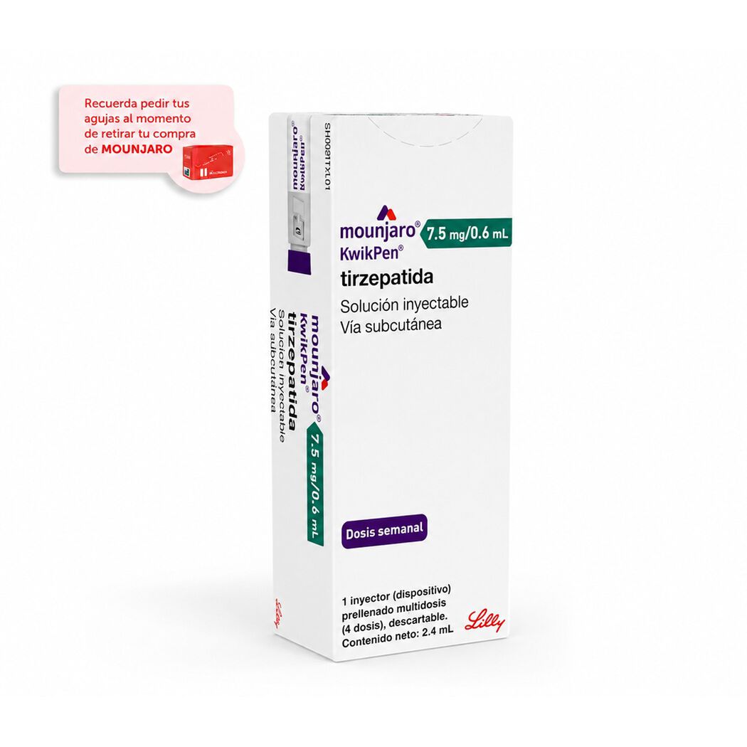 Mounjaro Tirzepatida KwikPen 7,5 mg/0,6 mL, , large image number 0