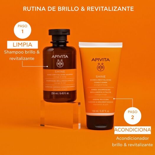 Shampoo Apivita Brillo Revitalizante 250 mL, , large image number 2