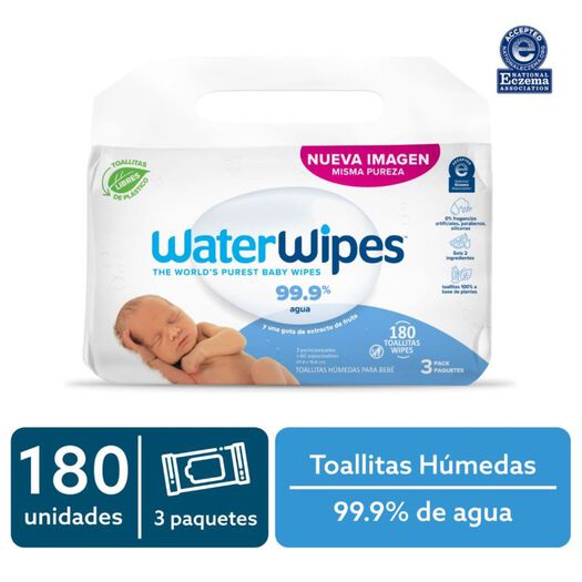 Toallitas Húmedas Bio Waterwipes 3X60 Un, , large image number 0