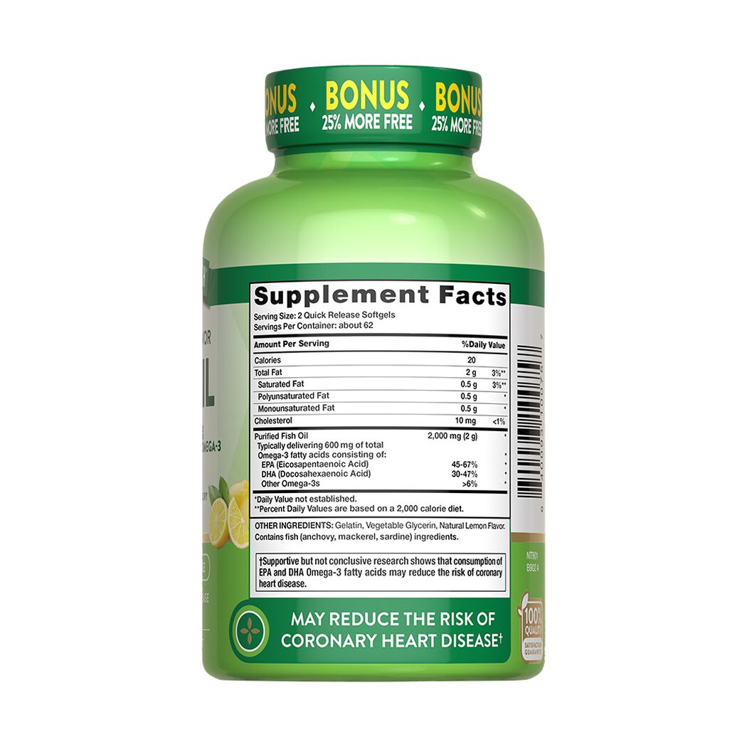 Omega 3 Fish Oil Nature's Truth 2000Mg 125 un, , large image number 3