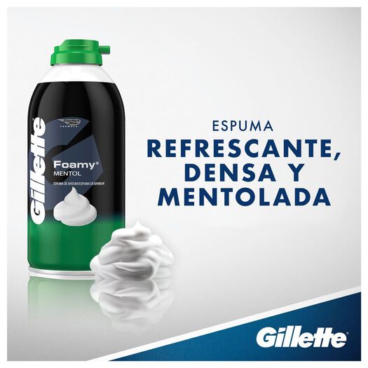 Espuma De Afeitar Gillette Foamy Mentol Refrescante, 179 Ml, , large image number 1
