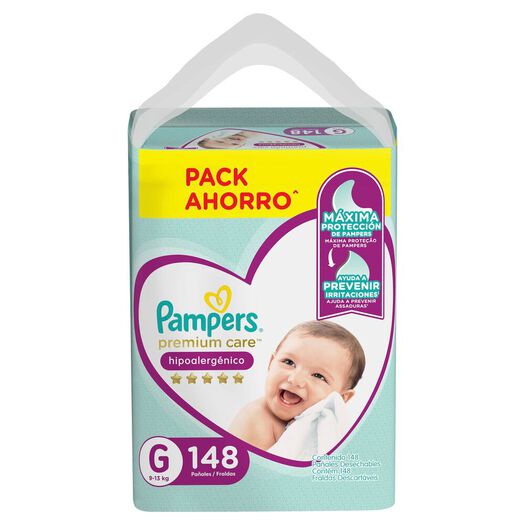 Pañales Desechables Pampers Premium Care Talla G 148 un, , large image number 3