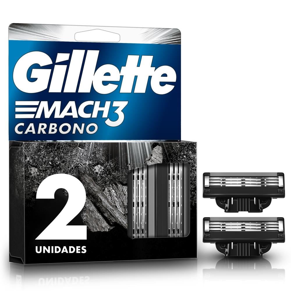 Repuesto Maquina Mach 3 Charcoal 2 Un. | Farmacias Ahumada
