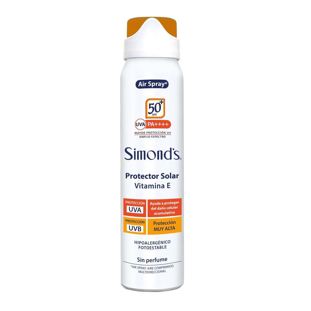 Protector Solar Simonds Air Spray Vitamina E FPS 50+ 75 mL Farmacias