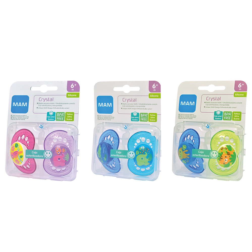 Mam Comfort Chupete 100% Silicona Azul Con Caja Esterilizadora 2 Uds