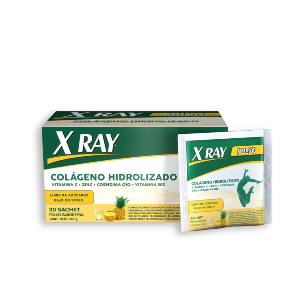 X Ray Colageno Polvo Sabor Pina 30Sachet 10Gr Farmacias Ahumada