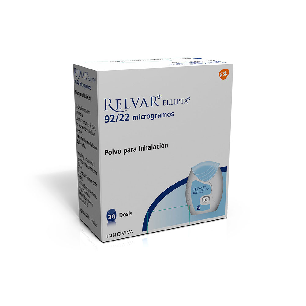 Relvar Ellipta 92 mcg/22 mcg/Dosis 30 Dosis Polvo para Inhalación ...