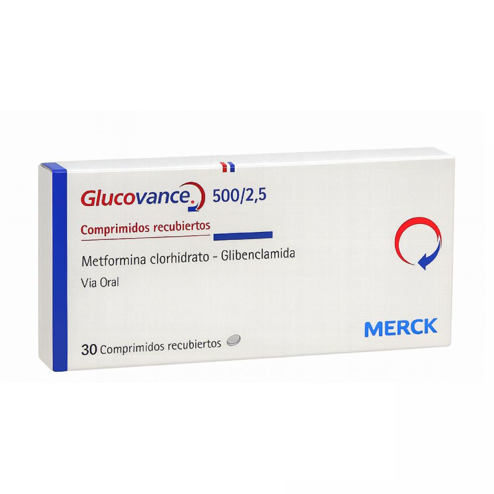 Glucovance 500 mg/2.5 mg x 30 Comprimidos Recubiertos | Farmacias Ahumada