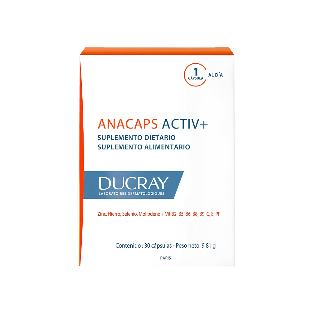 Tratamiento Capilar Ducray Anacaps Activ+ 30 Cápsulas Farmacias Ahumada