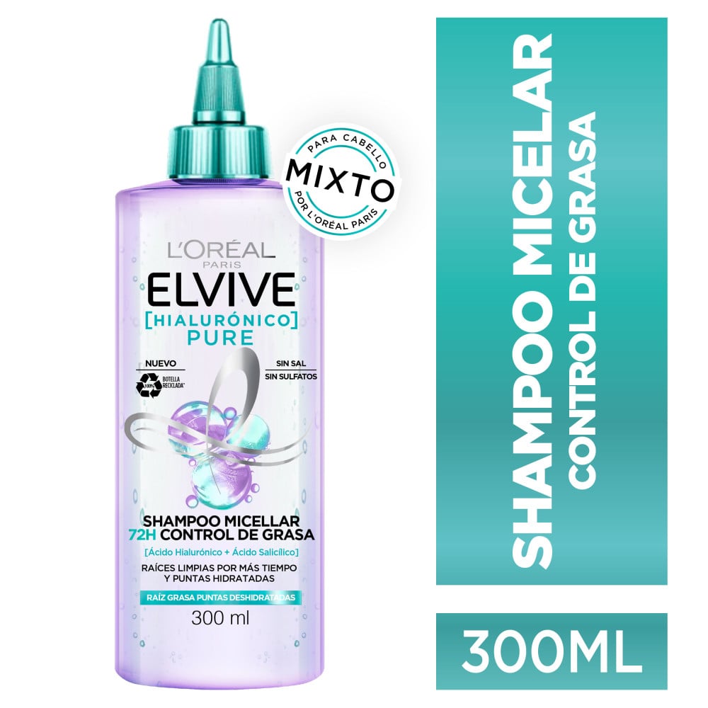 Shampoo Micellar Elvive Pure 300Ml Farmacias Ahumada